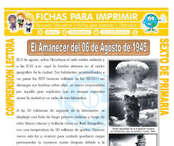 Let us know what's wrong with this preview of 6 de agosto de 1945 by john malam. El Amanecer Del 06 De Agosto De 1945 Para Sexto De Primaria Fichas