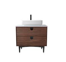 Constructed of solid hardwood, this vanity will maintain its beauty and functionality year after year. Karton Republic Portree 30 Walnut Mid Century Bathroom Vanity Keetchen