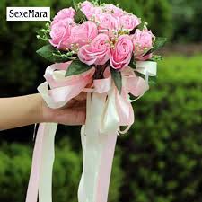 Purple fall wedding bouquet with succulents Sexemara Purple Pink Red Wedding Bouquet Artificial Rose Bouquet Wedding Supplies Bridal Flower Ball Wedding Bouquet Props Wedding Bouquets Aliexpress