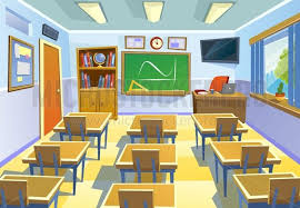Download the perfect classroom pictures. Empty Classroom Background In Cartoon Style Class Room Colorful Interior With Chalkboard Desks And School Supplies Vector Illustration For Poster Flyer Or Background Microstocker Pro