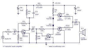 Transistor Amplifier Circuits Amplifier Audio Amplifier Electronics Circuit