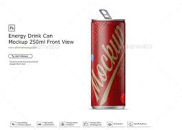 Energy Drink Can Mockup 250ml Front View In 2020 Drinks Energy Drink Can Energy