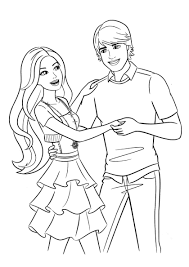 Dancing With Ken High Quality Free Coloring From The Category Barbie More Printable Pi Barbie Coloring Pages Princess Coloring Pages Unicorn Coloring Pages