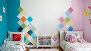 It's cheaper than painting an entire room, yet it can energize a space in a similar way. How To Paint A Geometric Colorful Accent Wall For A Kids Room Youtube