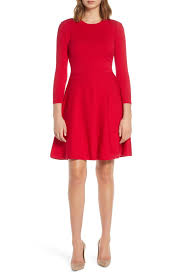 Free Shipping And Returns On Eliza J Fit Flare Sweater Dress Regular Petite At Nordstrom Com A Swirl Skirted Dresses Fashion Clothes Women Sweater Dress