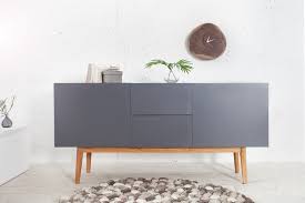 150 x 40 x 40 cm. Design Sideboard Kopenhagen 150cm Graphit Eiche Massiv Dunord