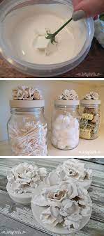 Diy Flower Jars Such A Cute And Fun Home Decor Craft Idea Using Plaster Of Paris Diy Projects For Adults Craft Projects For Adults Paris Crafts