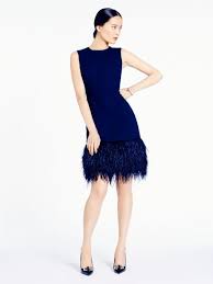 Navy Mali Cocktail Dress With Its Chic Feathered Hem Kate Spade Dress Navy Dresses Fashion Dresses For Work