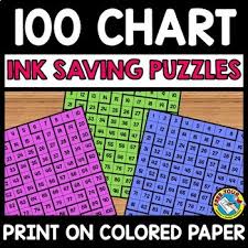 Back To School Activity First Grade Math 100 Chart Puzzles Ink Saving Center
