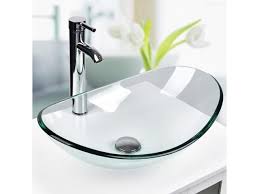 bathroom clear round glass basin wash