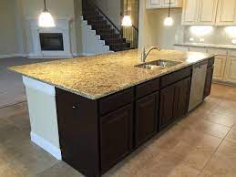 Santa Cecilia Granite Dual Tone Cabinets Large Island Gehan Homes Santa Cecilia Granite Kitchen Colour Schemes Light Granite