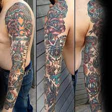 Top 59 Traditional Tattoo Sleeve Ideas 2021 Inspiration Guide Traditional Tattoo Sleeve Traditional Tattoo Tattoo Sleeve Designs