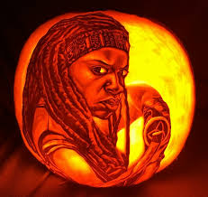 The Walking Dead Michonne Pumpkin Carving by Heather Wilder