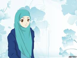 Wallpaper neon gadis anime payung biru cahaya warna. Pin On Muslim Anime