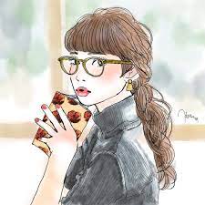 読書女子 たまには似顔絵 市川紗椰ちゃんです 眼鏡をこんな風に可愛くかけてみたいです ブックカバーにペン画のバラのテキスタイルを使ってみました ガールズイラスト モデル 市川紗椰 眼鏡女子 眼鏡 ゆるふわまとめ髪 リブ stamp