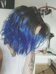 Experience the cool factor for yourself by trying one … Blue Hair Short Hair Blue Ombre Short Hair Blue Hair Styles Short Blue Hair