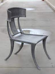 Pair Of Michael Taylor Cast Aluminum Klismos Chairs 1stdibs Com Antique Dining Room Chairs Klismos Chair Chair