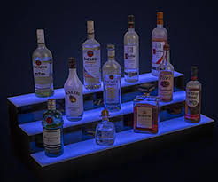 How to make a liquor display for a bar diy. Illuminated Bottle Shelves Lighted Base Led Glorifiers For Bars