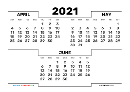Calendar April May June 2021 Printable 3 Month Calendar In 2020 Calendar Printables 2021 Calendar 3 Month Calendar