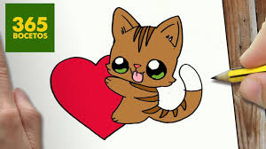 Como Dibujar Gato Y Corazon Kawaii Paso A Paso Dibujos Kawaii Faciles How To Draw A Cat Catdibujo Dessin Anniversaire 365 Kawaii 365 Dessins Kawaii