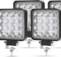Kraumi Faro da Lavoro, 4 X 48W Piazza Fari Led 12V 24V Fari di Profondità  Impermeabile IP67 Luci di Lavoro Fuoristrada per Moto Auto ATV SUV  Trattore, ...