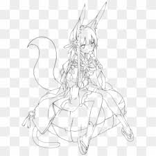 Female anime character face drawing step by step. Girl Fox Outline Draw Line Art Freetoedit Anime Anime Chibi Girl Lineart Clipart 3346498 Pikpng