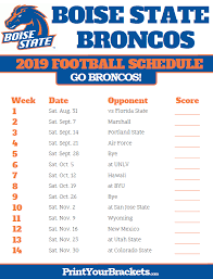 Printable 2019 Boise State Broncos Football Schedule Boise State Broncos Football Boise State Boise State Football