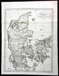 Karte von dänemark mit der hauptstadt kopenhagen. Denmark Divided Into Dioceses And Prefectures Denmark Danmark Danemark Kobenhavn Karte Map Kupferstich Engraving Von Russell J C 1790 Karte Antiquariat Steffen Volkel Gmbh