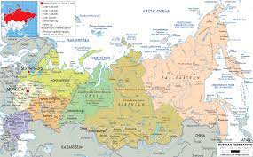 Physical map of russia with different aspects of the map like height from sea level, rivers, mountains, deserts, oceans etc shown in different colors. Russia Maps Eurasian Geopolitics