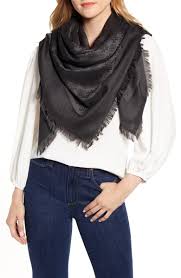 Before you start do a test to see if the shampoo will damage the fabric. Tory Burch Traveler Logo Jacquard Wool Silk Scarf Nordstrom