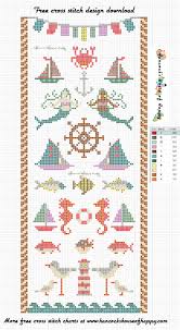 Classic cross stitch sampler with floral borders (1). Free Cross Stitch Sampler Pattern Modern Nautical Theme Cross Stitch Sampler Cross Stitch Sampler Patterns Cross Stitch Cross Stitch Sea