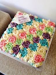 Birthday Cake For Mother Square I Like The Different Look Of This Rose Swirl Cake Swirl Cake Buttercream Birthday Cake Cake