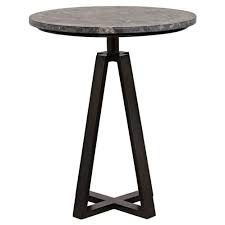 Damian Industrial Loft Round Black Marble Metal Side End Table In 2020 Black Side Table Black Furniture Side Table