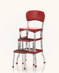 vintage kitchen step stool chair red