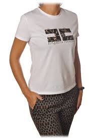 The official instagram page of fashion designer&animalist elisabetta franchi www.elisabettafranchi.com. Elisabetta Franchi Short Sleeve Round Neck T Shirt Chalk T Shirt Made In Italy Luxury Exclusive Collection Avvenice