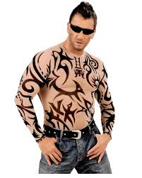 About his tattoos, he says, they started off as just a tribal sun in the middle of my back, and then it grew wings, then went down the left arm, and a few months later down the right arm. Tribal Tattoo Shirt Maori Tattoo Fake Tatto Body Decoration Horror Shop Com