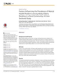 Vague problem definition leads to unsuccessful proposals and vague, unmanageable documents. Pdf Factors Influencing The Prevalence Of Mental Health Problems Among Malay Elderly Residing In A Rural Community A Cross Sectional Study