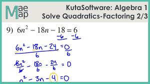 Kutasoftware Algebra 1 Solving Quadratics By Factoring Part 2 Youtube