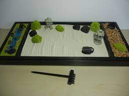 Mini Garden Zen Raking Landscape Rock Garden And Mini Pond Diy Kit Minigarden Zen Zen Garden Diy Pond Japanese Rock Garden