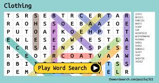 Check spelling or type a new query. Clothing Word Search