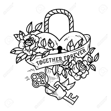 Heart Shaped Lock Tattoo Heart Under Lock And Key Royalty Free Cliparts Vectors And Stock Illustration Image 95259270 Golden lock with ornamental engraving. heart shaped lock tattoo heart under lock and key