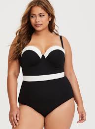 Black And White Swimsuits Women S Pin By Crystal Lundy On Ropa In 2020 Black And White Swimsuit Plus Size Swimsuits Plus Size Bikini