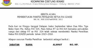 Contoh surat berita acara pemilihan ketua rt have an image from the other.contoh surat berita acara pemilihan ketua rt in addition, it will include a picture of a kind that could be observed in the gallery of contoh surat berita acara pemilihan ketua rt. Format Berita Acara Pemilihan Rt