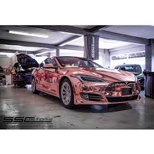 Maybe you would like to learn more about one of these? Tesla Wrapped In Avery Sw Rose Gold Chrome Vinyl
