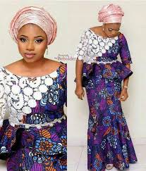 100% cotton dry clean imported model is 5'10&quot; Ensemble Violet Dentelle Et Wax Combination Fashion African Clothing African Print Dresses