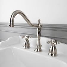 Victorian Widespreace Bathroom Faucet Metal Cross Handles Sink Faucets Bathroom Sink Faucets Bathroom Sink Decor