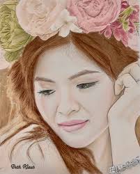 Coloring in "fanciful faces" book