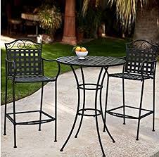 3 Piece Outdoor Bistro Set Bar Height Black This Traditional Patio Furniture Is S Outdoor Bistro Set Traditional Patio Furniture Outdoor Patio Furniture Sets