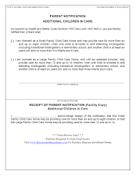 Parent Notification Additional Children In Care Http Www Daycareenrollmentforms Com Family Child Care Daycare Forms Home Daycare