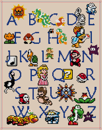 It is sent upon request! Mario Abc Sampler Cross Stitch Pattern Nerdpillo